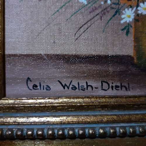 Oil on bord, Celia Walsh-Diehl, set of two paintings.