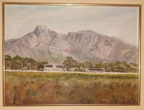 Boschendaal Cape. Bezz Digby. Oils on bord, framed.