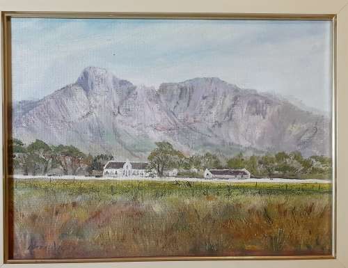 Boschendaal Cape. Bezz Digby. Oils on bord, framed.