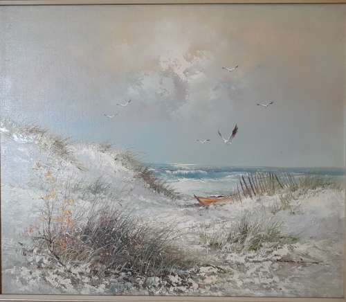 Very collectable art. Painting. Oil on canvas on bord.