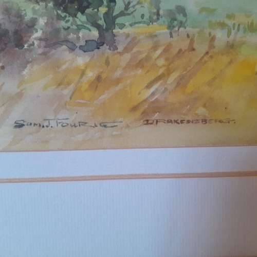 Drakensberg. Sam.J. Fourie. Watercolour.