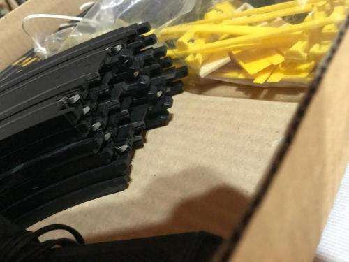 Slot car set with 4 cars. Not tested