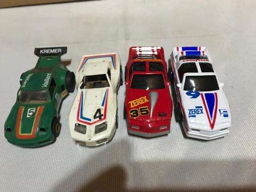 Slot car set with 4 cars. Not tested