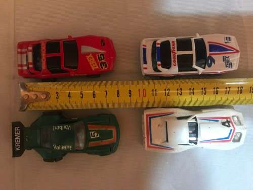 Slot car set with 4 cars. Not tested