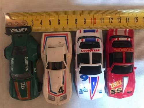 Slot car set with 4 cars. Not tested