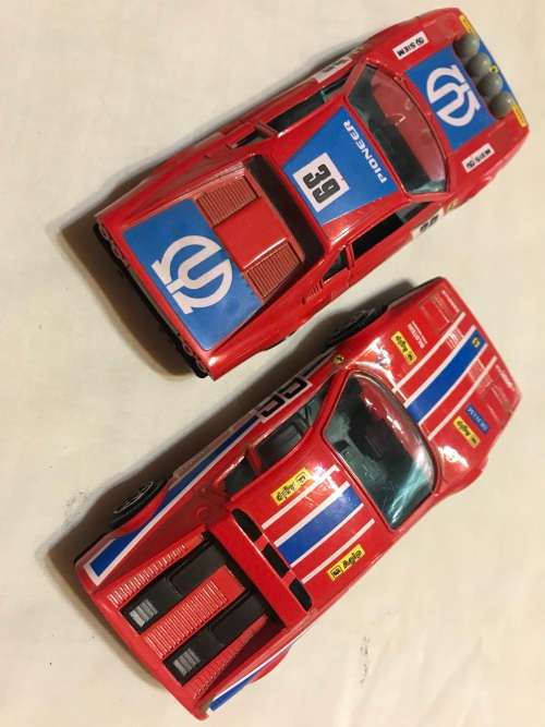 2 X FERRARI, BURAGO, 1:43 scale. Made in Italy. CARS