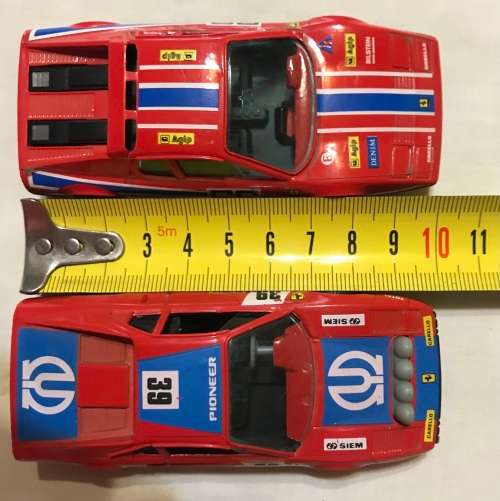 2 X FERRARI, BURAGO, 1:43 scale. Made in Italy. CARS
