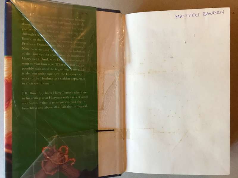 HARRY POTTER and the Half-Blood Prince. With the typo on p99