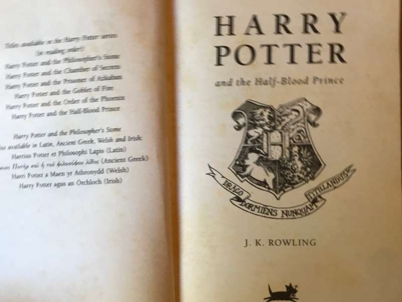 HARRY POTTER and the Half-Blood Prince. With the typo on p99