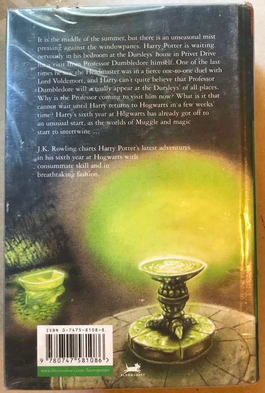 HARRY POTTER and the Half-Blood Prince. With the typo on p99