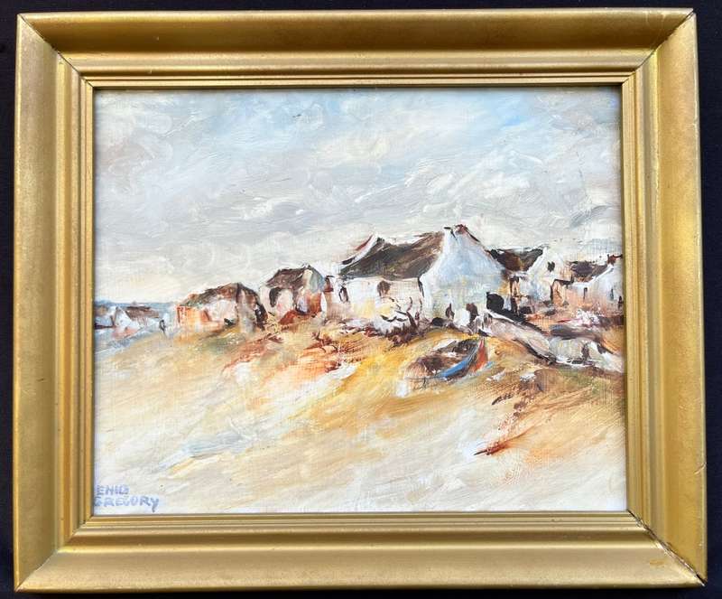 Small painting. Signed and framed. Enid Gregory. Oil in bord.