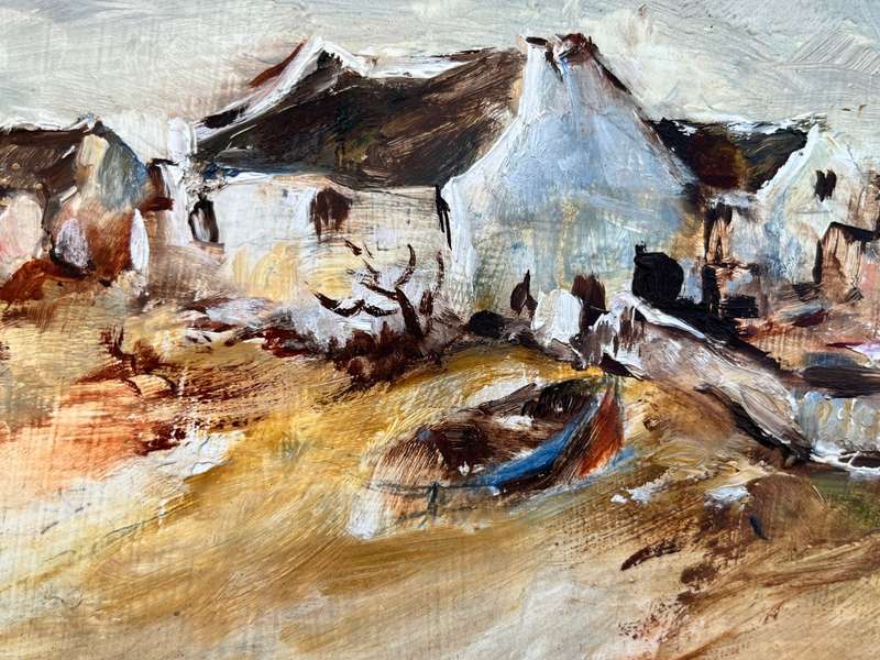 Small painting. Signed and framed. Enid Gregory. Oil in bord.