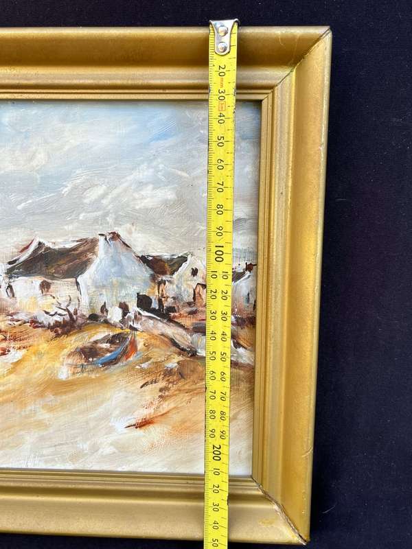 Small painting. Signed and framed. Enid Gregory. Oil in bord.