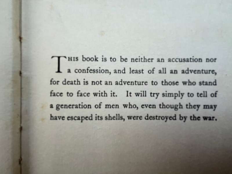 ALL QUIETE ON THE WESTERN FRONT. Erch Maria Remarque