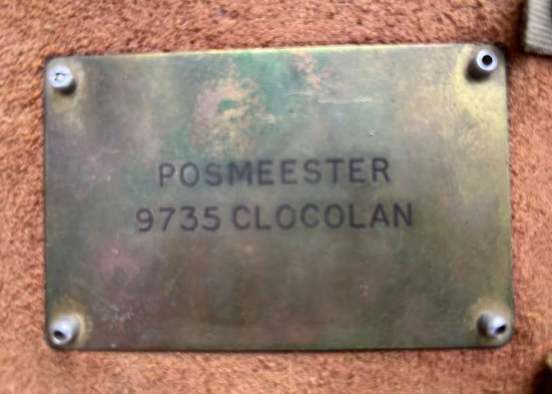 Vintage Post Office bag Tag `9735 CLOCOLAN`