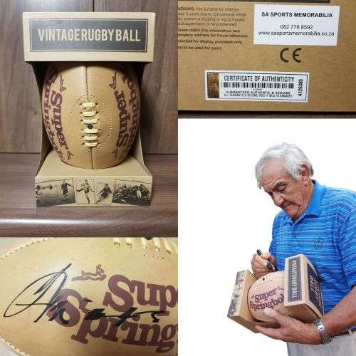 Frik Du Preez  Signed Super Springbok Leather Rugby Balls