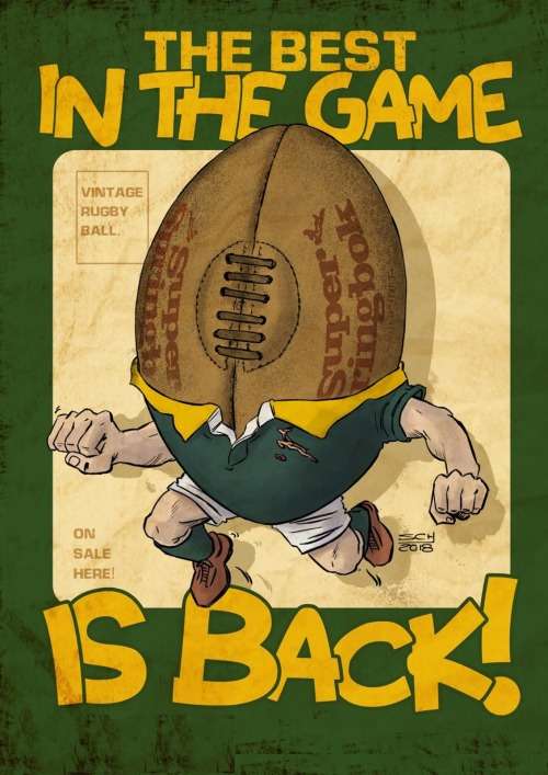 Super Springbok Leather Rugby Ball Size 5