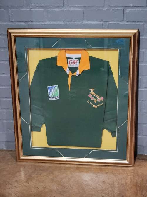 Springbok Rugby World Cup 1995 framed jersey # 2