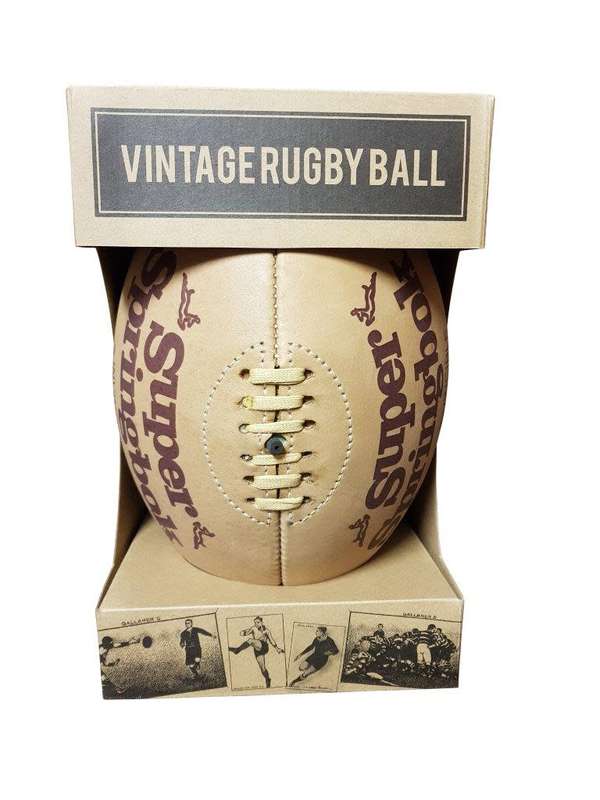 Super Springbok Leather Rugby Ball Size 5 With Display Box