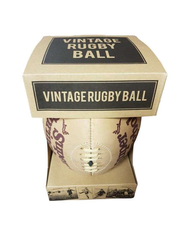Super Springbok Leather Rugby Ball Size 5 With Display Box