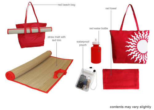 RED BEACH BAG SET