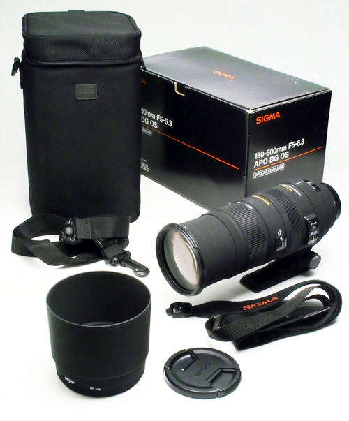 SIGMA APO 150-500mm F5-6.3 DG OS HSM For Sigma, Slightly Used, Excellent.