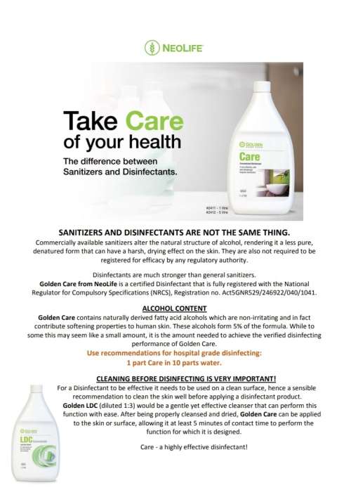 Neolife Care Concentrated Disinfectant 1 Ltr