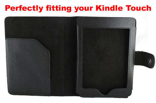 Black  Leather Cover for Amazon Kindle Touch,new,free shipping.