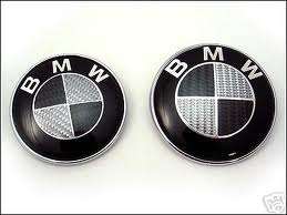BMW BOOT AND BONNET CARBON FIBRE BADGE,82MM,2 PINS,NEW,free shipping.
