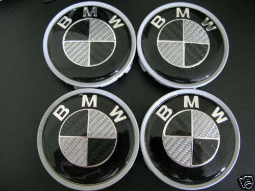 BMW REAL CARBON FIBRE CENTER WHEEL X 4 CAPS SET,68MM.