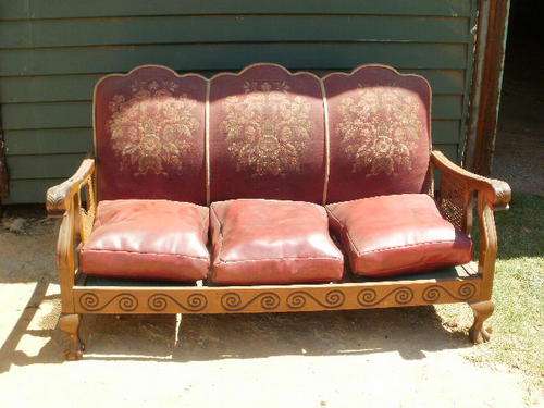 THREE SEATER IMBUIA BALL & CLAW COUCH
