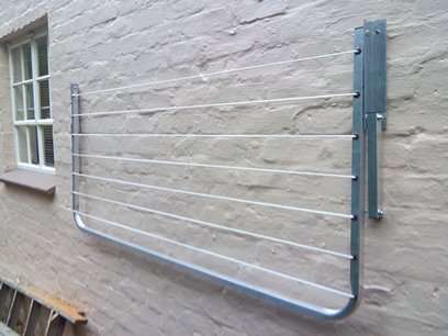 aluminum fold away wall washing line