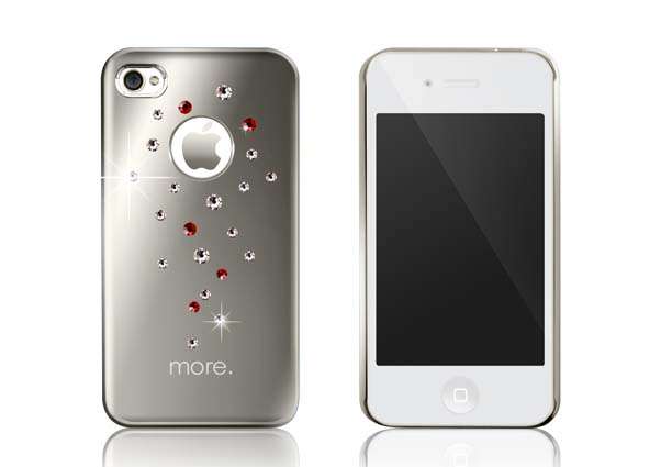 Cellphone Cover Case With Crystal For Iphone 4 Iphone 4S Silver