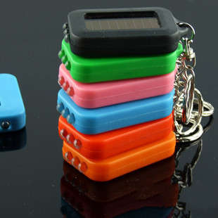 Solar powered 3 LED flash-light keyring with optional UV Version, check money watermark