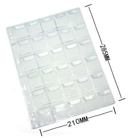 10 Pages of 30 Coin Pocket Insert Page