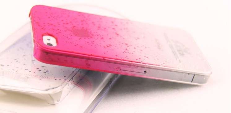 3D Raindrop Cellphone Cover For Iphone 4 Iphone 4s Cellphone Case Pink