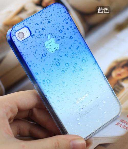 3D Raindrop Cellphone Cover For Iphone 4 Iphone 4s Cellphone Case Blue