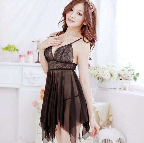 Sexy Black Lingerie Sleepwear Free Size