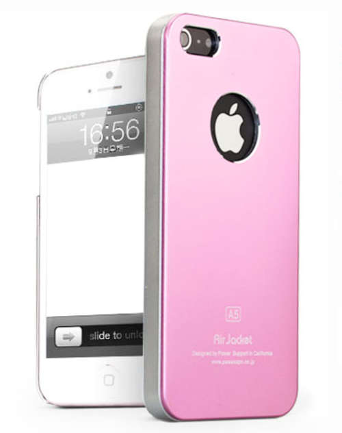 Metal Coated Cellphone Case For Apple Iphone 5 Cellphone Cover Pink