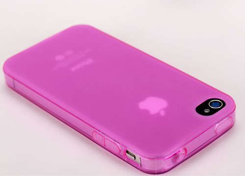 TPU Soft Cellphone Case With Anti Dust Cover For Apple Iphone 4 / 4s Cellphone Cover - Rose Pink
