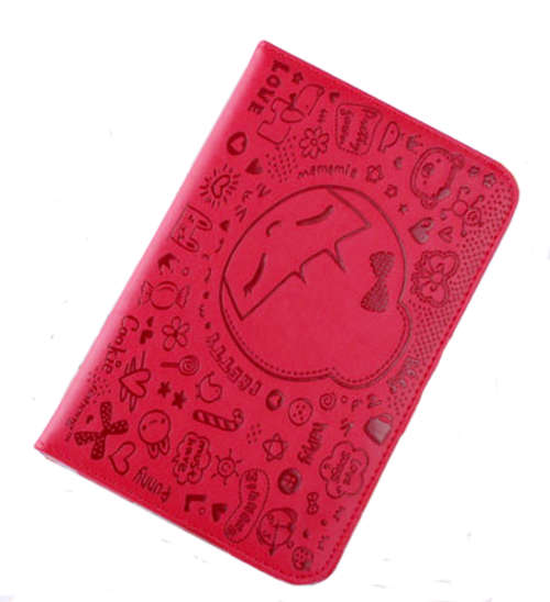 Lovely Pattern Smart Cover Tablet Case For Samsung Galaxy Tab P6200 Red