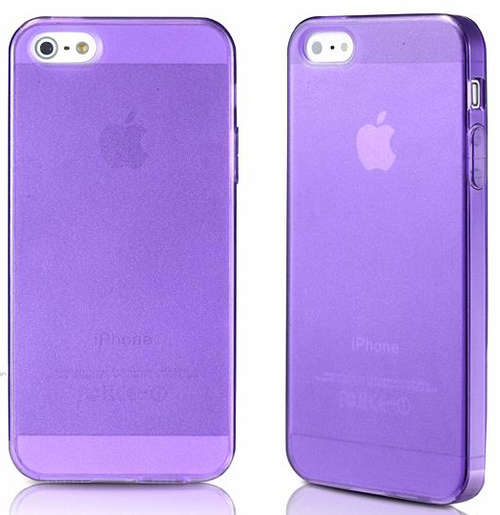 TPU Soft Cellphone Case With Anti Dust Cover For Apple Iphone 5 Cellphone Cover Purple