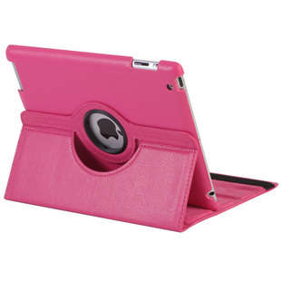 Rose Pink PU Leather Tablet Case 360 Degree Rotating Cover Stand For Apple IPad Air Ipad 5