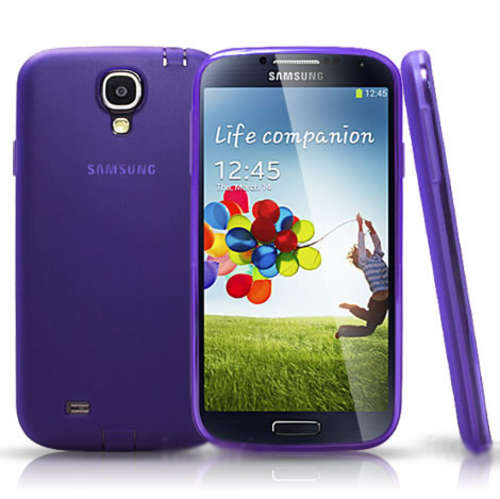 TPU Soft Cellphone Case With Port Dust Cover For Samsung Galaxy S4 I9500  Cellphone Cover Purple