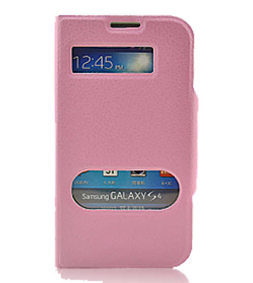 View Cover Cellphone Case Cellphone Cover Stand For Samsung Galaxy S4 I9500 - Pink