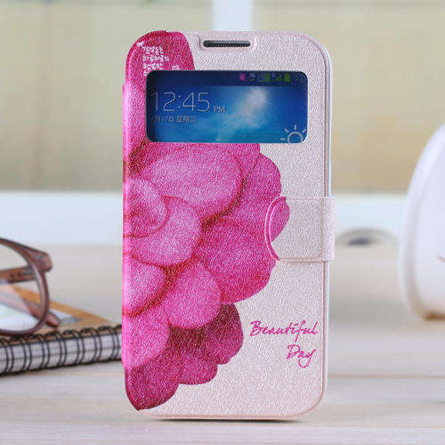 Time View Pink Flower Cellphone Case Cellphone Cover For Samsung Galaxy S4 I9500