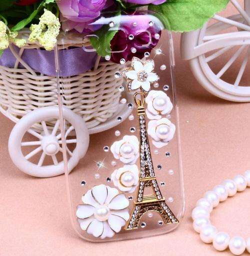 Eiffel Tower With Flower Crystal Cellphone Cover For Samsung Galaxy S3 I9300