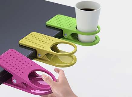 Table Cup Clip Cup Holder - Yellow