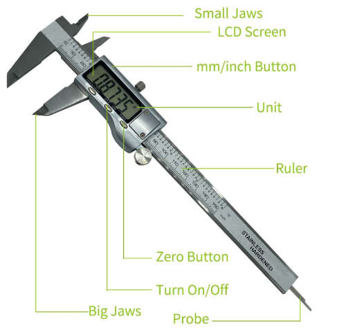Stainless Steel Digital Caliper 6 Inch 150mm Micrometer LCD Gauge Vernier Electronic Measuring Ruler