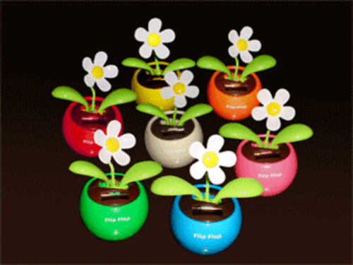 Cute Solar Powered Flip Flap  Swaying Flower